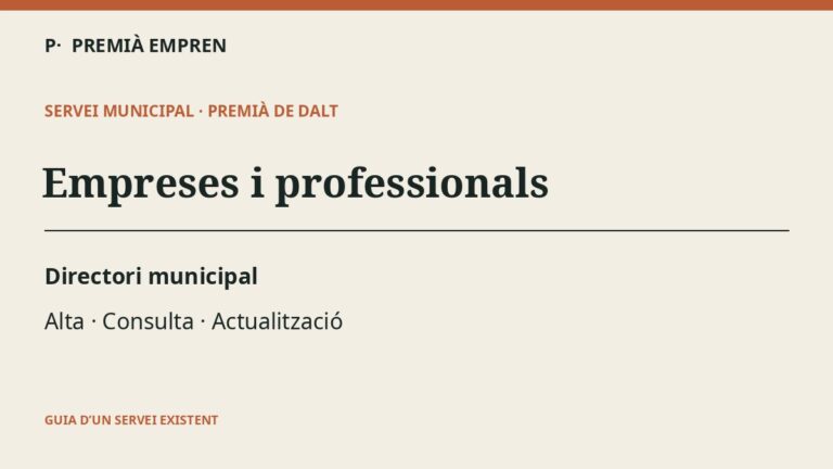 Gràfic editorial: Com donar visibilitat a una empresa de Premià de Dalt al directori municipal